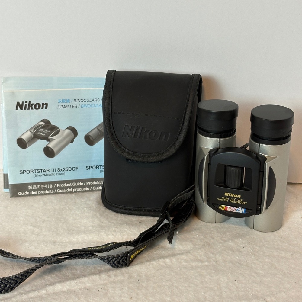 Nikon Sportstar III 8x25 DCF Binoculars NASCAR Edition Water Resistant Silver